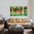 Large Size Canvas Wall Art,mountain Scenery Wall Picture,green Waterfall Canvas Print for Living Room Decoration